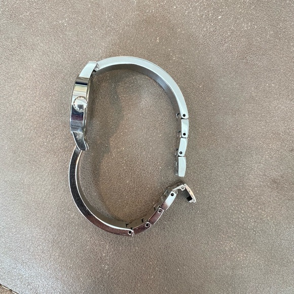 Silver Coach ladies watch. White face. Double “C” band. Safety closure. - Picture 2 of 5